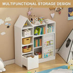 43.7 Organiseur de rangement de jouets et étagère pour enfants, coffre à jouets avec tiroirs et compartiments amovibles, rangement au sol pour salle de jeux, chambre d'enfant, salle de classe, blanc