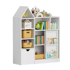 43.7 Organiseur de rangement de jouets et étagère pour enfants, coffre à jouets avec tiroirs et compartiments amovibles, rangement au sol pour salle de jeux, chambre d'enfant, salle de classe, blanc