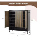 Meuble à chaussures, grand meuble de rangement pour chaussures d'entrée à 6 niveaux avec 3 portes et étagères réglables, organisateur de chaussures autoportant pour couloir, entrée