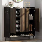 Shoe Cabinet,Large 6-Tier Entryway Shoe Storage Cabinet with 3 Doors & Adjustable Shelves,Freestanding Shoes Rack Organizer for Hallway, Entryway