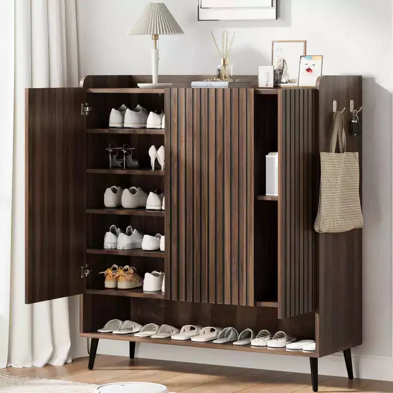 Shoe Cabinet,Large 6-Tier Entryway Shoe Storage Cabinet with 3 Doors & Adjustable Shelves,Freestanding Shoes Rack Organizer for Hallway, Entryway