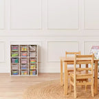Meuble de rangement 15 bacs avec 15 bacs à rebord, 5x3, mobilier pour enfants
