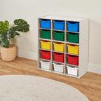 Meuble de rangement 15 bacs avec 15 bacs à rebord, 5x3, mobilier pour enfants