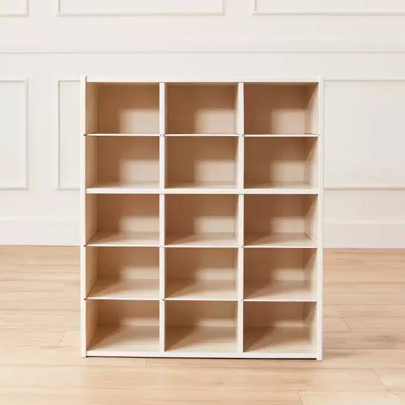 15 Cubby Tray Cabinet with 15 Scoop Front Bins, 5x3, Kids Furniture