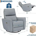 Fauteuil inclinable électrique pivotant, fauteuil à bascule rembourré pour salon, fauteuil inclinable avec accoudoirs incurvés et dossier rembourré pour chambre à coucher