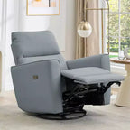 Fauteuil inclinable électrique pivotant, fauteuil à bascule rembourré pour salon, fauteuil inclinable avec accoudoirs incurvés et dossier rembourré pour chambre à coucher