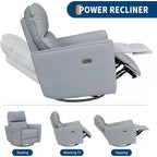 Fauteuil inclinable électrique pivotant, fauteuil à bascule rembourré pour salon, fauteuil inclinable avec accoudoirs incurvés et dossier rembourré pour chambre à coucher