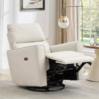 Fauteuil inclinable électrique pivotant, fauteuil à bascule rembourré pour salon, fauteuil inclinable avec accoudoirs incurvés et dossier rembourré pour chambre à coucher