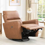 Fauteuil inclinable électrique pivotant, fauteuil à bascule rembourré pour salon, fauteuil inclinable avec accoudoirs incurvés et dossier rembourré pour chambre à coucher