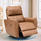 Fauteuil inclinable électrique pivotant, fauteuil à bascule rembourré pour salon, fauteuil inclinable avec accoudoirs incurvés et dossier rembourré pour chambre à coucher