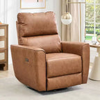 Fauteuil inclinable électrique pivotant, fauteuil à bascule rembourré pour salon, fauteuil inclinable avec accoudoirs incurvés et dossier rembourré pour chambre à coucher
