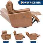 Fauteuil inclinable électrique pivotant, fauteuil à bascule rembourré pour salon, fauteuil inclinable avec accoudoirs incurvés et dossier rembourré pour chambre à coucher