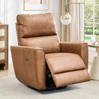 Acekool Power Recliner Chair Swivel Glider, Upholstered Living Room Rocker, Reclining Sofa Chair with Curved Armrests & Padded Backrest for Bedroom