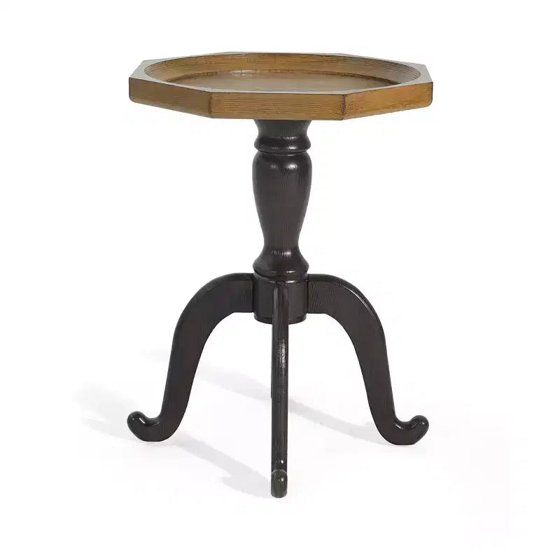 French Country Faux Wood Accent Table with Octagonal Top