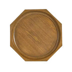 Table d'appoint style campagnard français avec plateau octogonal et effet bois