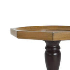 Table d'appoint style campagnard français avec plateau octogonal et effet bois
