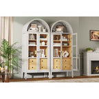 Meuble de rangement haut 71 po avec portes vitrées et tiroirs pour salon