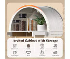 Meuble de rangement haut 71 po avec portes vitrées et tiroirs pour salon