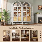 Meuble de rangement haut 71 po avec portes vitrées et tiroirs pour salon