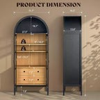 Meuble de rangement haut 71 po avec portes vitrées et tiroirs pour salon