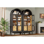 Meuble de rangement haut 71 po avec portes vitrées et tiroirs pour salon