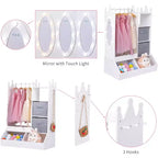 Armoire de rangement pour déguisements de filles avec miroir éclairé, organisateur de jouets