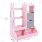 Armoire de rangement pour déguisements de filles avec miroir éclairé, organisateur de jouets