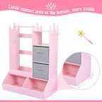 Armoire de rangement pour déguisements de filles avec miroir éclairé, organisateur de jouets