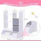 Armoire de rangement pour déguisements de filles avec miroir éclairé, organisateur de jouets
