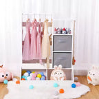 Armoire de rangement pour déguisements de filles avec miroir éclairé, organisateur de jouets
