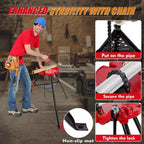 Étau de tuyauterie, support trépied capacité 1/8''-6'' - Pieds en acier pliables pour la coupe, le cintrage et le filetage de tuyaux, pour tuyauteurs et plombiers