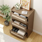 Commode Bohème en Rotin 5 Tiroirs, Meuble de Rangement Tissé de 117 cm de Haut, Table de Chevet Armoire de Rangement pour Vêtements