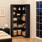 Étagère d'angle de 182 cm de haut, bibliothèque d'angle en L à 5 niveaux, étagère de style rustique avec rangement pour salon et bureau