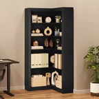 Étagère d'angle de 182 cm de haut, bibliothèque d'angle en L à 5 niveaux, étagère de style rustique avec rangement pour salon et bureau