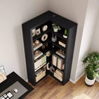 Étagère d'angle de 182 cm de haut, bibliothèque d'angle en L à 5 niveaux, étagère de style rustique avec rangement pour salon et bureau