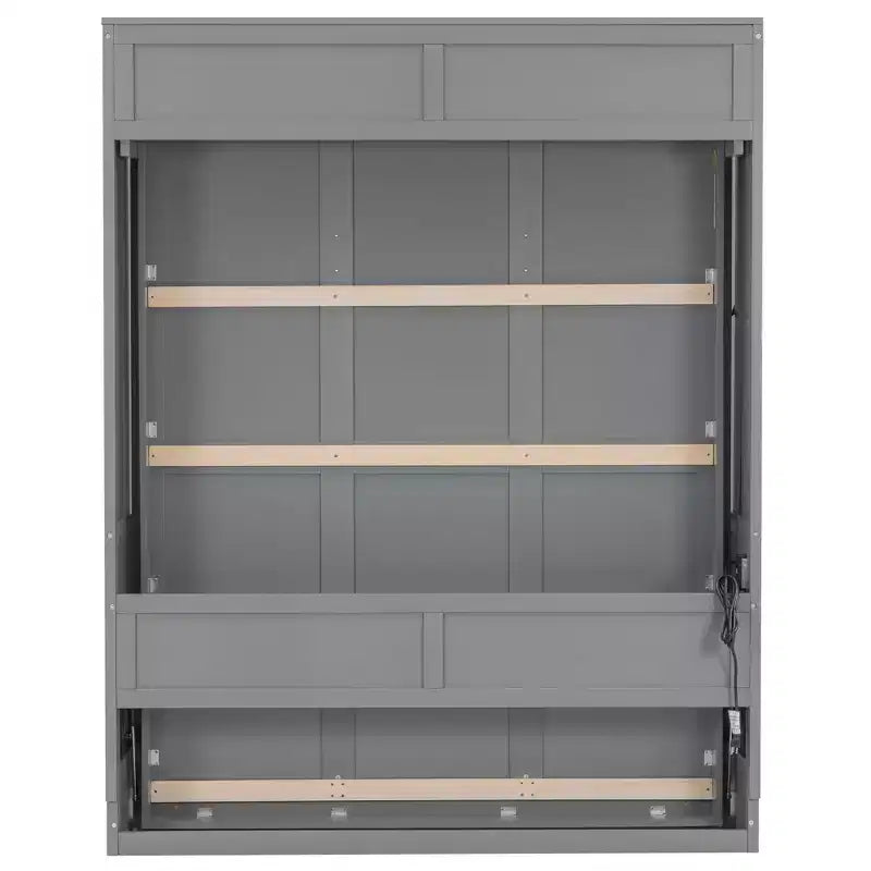 Queen Murphy Bed with Desk, LED Lights & USB Charging Station
