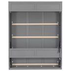 Lit escamotable Queen avec bureau, lumières DEL et station de recharge USB