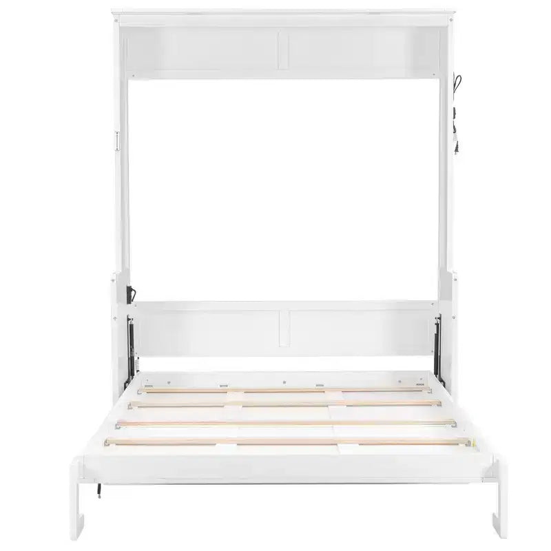 Queen Murphy Bed with Desk, LED Lights & USB Charging Station
