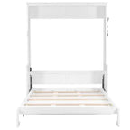 Lit escamotable Queen avec bureau, lumières DEL et station de recharge USB