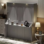 Lit escamotable Queen avec bureau, lumières DEL et station de recharge USB