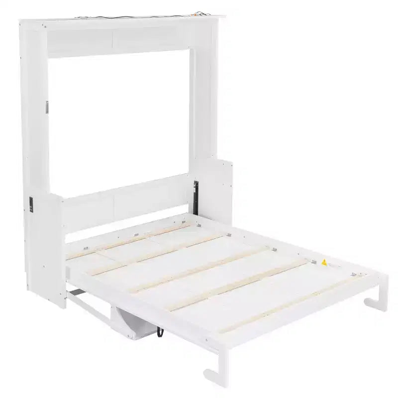 Queen Murphy Bed with Desk, LED Lights & USB Charging Station