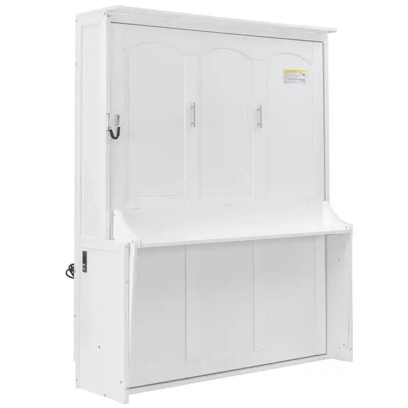Queen Murphy Bed with Desk, LED Lights & USB Charging Station