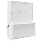 Lit escamotable Queen avec bureau, lumières DEL et station de recharge USB