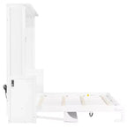 Lit escamotable Queen avec bureau, lumières DEL et station de recharge USB