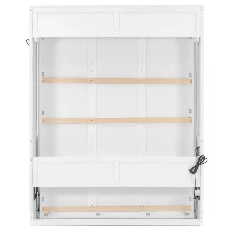 Queen Murphy Bed with Desk, LED Lights & USB Charging Station