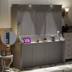 Lit escamotable Queen avec bureau, lumières DEL et station de recharge USB