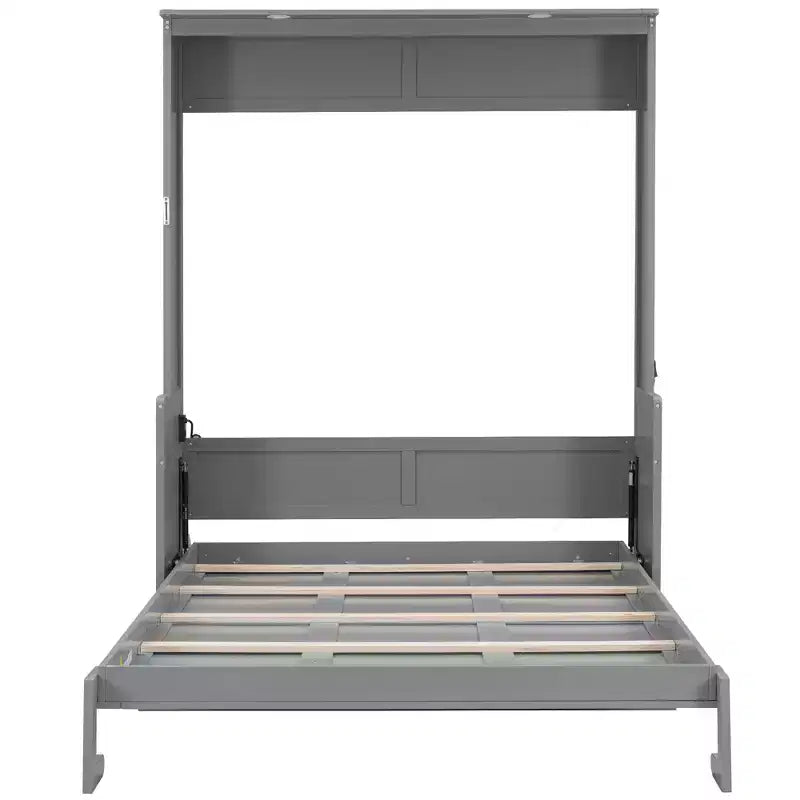 Queen Murphy Bed with Desk, LED Lights & USB Charging Station