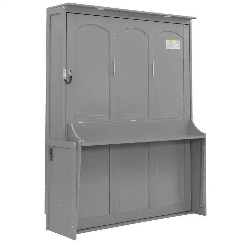 Queen Murphy Bed with Desk, LED Lights & USB Charging Station