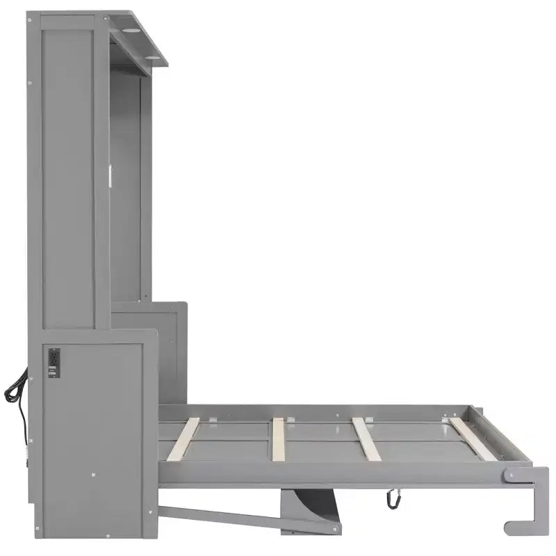 Queen Murphy Bed with Desk, LED Lights & USB Charging Station