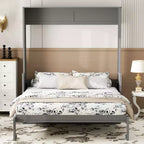 Whisen Queen Murphy Bed with Desk, LED Lights & USB Charging Station
